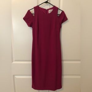Nicole Miller cutout shoulder dress size 2 in magenta. Great condition.